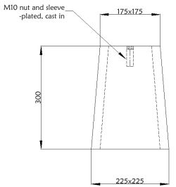Pedestal 300mm high c/w one nut socket - Image 2