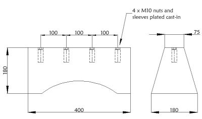 Pedastal c/w 4 x nut sockets - Image 2