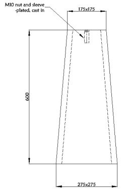 Pedestal 600mm high c/w one nut socket - Image 2