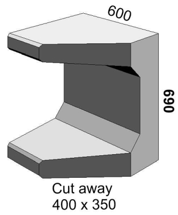 C-Section for CCP Kl Splayed LH/RH 575x600x690 - Image 2
