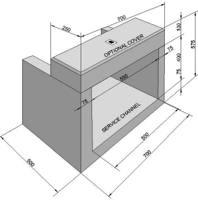 Service Channel 700 x 475 x 500mm long - Image 2