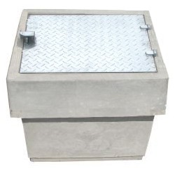 Three-Piece Manhole Galv Steel Lid 600x450x640