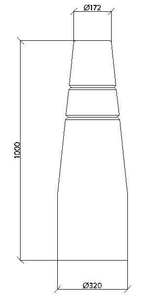 Metro Bollard 1000mm high smooth concrete finish - Image 2