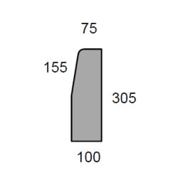 KC31  Medium Barrier Kerb 305mm long