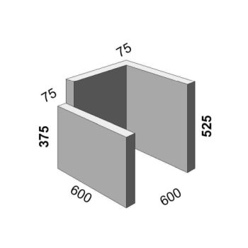 Akasia End Outlet LH 600x600x525 high