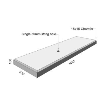 Tshwane Cover Slab rectangular 1500x630x100