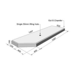 Tshwane Cover Slab splayed LH 1500x630x100