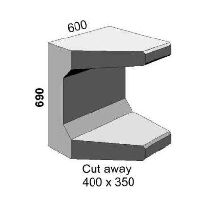 C-Section for CCP Kl Splayed LH/RH 575x600x690